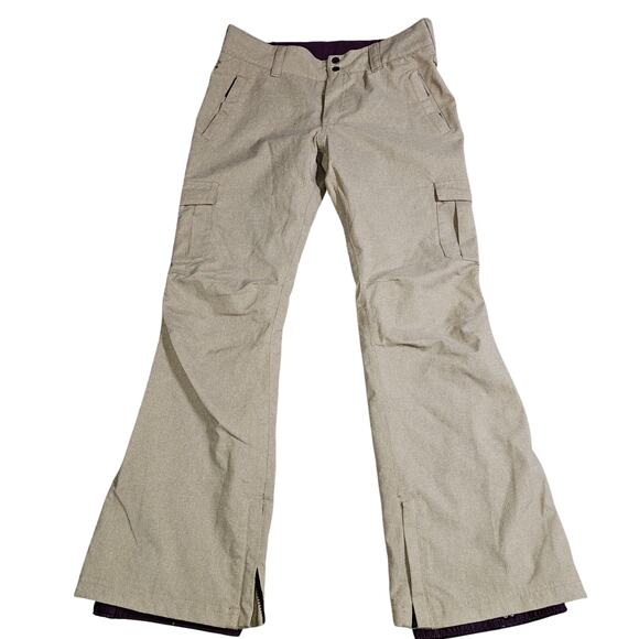 APERTURE, Tan Snowboard Pants, Flair Leg, Adjustable Waist Cargos, Medium - Picture 1 of 11